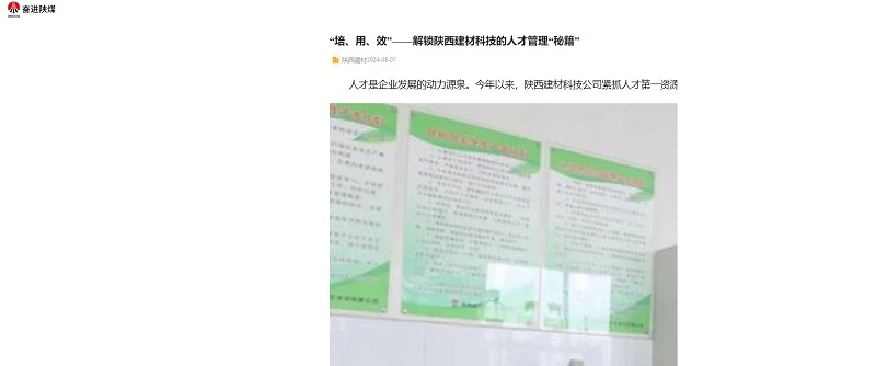 奮進(jìn)陜煤、陜煤集團(tuán)官網(wǎng) | “培、用、效”——解鎖陜西建材科技的人才管理“秘籍”